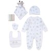 F10341NB: Baby Unisex Giraffe 8 Piece Mesh Bag Gift Set (NB-6 Months)