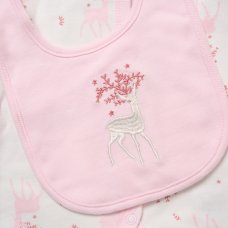 F10388NB: Baby Girls Deer 6 Piece Mesh Bag Gift Set (NB-6 Months)