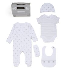 F10398NB: Baby Unisex Rocking Horse 6 Piece Mesh Bag Gift Set (NB-6 Months)