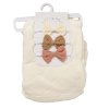 F10512: Baby Embossed Blanket & 3 Headbands Set- Cream