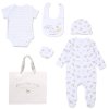 F10617NB: Baby Unisex "Im New Here" 6 Piece Mesh Bag Gift Set (NB-6 Months)