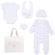 F10617NB: Baby Unisex "Im New Here" 6 Piece Mesh Bag Gift Set (NB-6 Months)