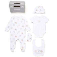 F10632NB: Baby Unisex "Welcome Little One" 6 Piece Mesh Bag Gift Set (NB-6 Months)