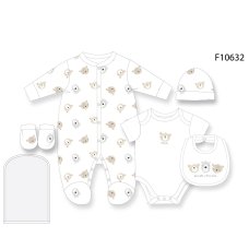 F10632NB: Baby Unisex "Welcome Little One" 6 Piece Mesh Bag Gift Set (NB-6 Months)