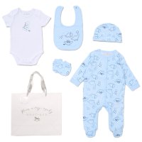F10633NB: Baby Boys Dinosaurs 6 Piece Mesh Bag Gift Set (NB-6 Months)