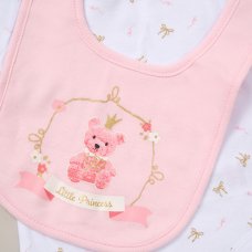 F10650NB: Baby Girls Teddy Princess 6 Piece Mesh Bag Gift Set (NB-6 Months)