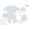 F10683NB: Baby Boys "Baby" 6 Piece Mesh Bag Gift Set (NB-6 Months)