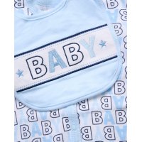 F10683NB: Baby Boys "Baby" 6 Piece Mesh Bag Gift Set (NB-6 Months)