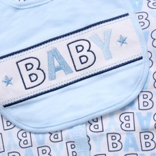 F10683NB: Baby Boys "Baby" 6 Piece Mesh Bag Gift Set (NB-6 Months)