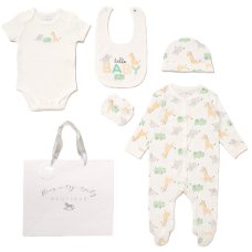 F10685NB: Baby Unisex Hello Baby 6 Piece Mesh Bag Gift Set (NB-6 Months)