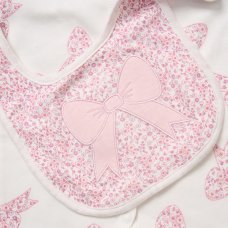 F10686NB: Baby Girls Bow Floral 6 Piece Mesh Bag Gift Set (NB-6 Months)