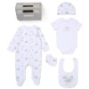 F10688NB: Baby Unisex "Hello Little One" 6 Piece Mesh Bag Gift Set (NB-6 Months)