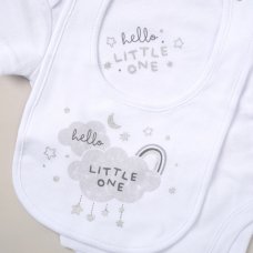 F10688NB: Baby Unisex "Hello Little One" 6 Piece Mesh Bag Gift Set (NB-6 Months)