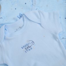 F10689NB: Baby Boys "Daddy's Little Star" 6 Piece Mesh Bag Gift Set (NB-6 Months)