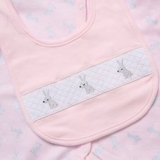 F10704NB: Baby Girls Bunnies 6 Piece Mesh Bag Gift Set (NB-6 Months)