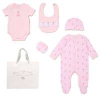 F10706NB: Baby Girls Ballerina 6 Piece Mesh Bag Gift Set (NB-6 Months)