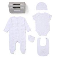 F10709NB: Baby Girls Bunny 6 Piece Mesh Bag Gift Set (NB-6 Months)