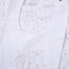 F10709NB: Baby Girls Bunny 6 Piece Mesh Bag Gift Set (NB-6 Months)