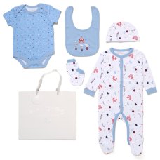 F10711NB: Baby Boys Circus 6 Piece Mesh Bag Gift Set (NB-6 Months)