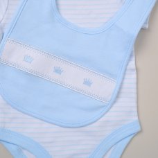 F10713NB: Baby Boys Crown 6 Piece Mesh Bag Gift Set (NB-6 Months)