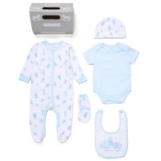 F10714NB: Baby Boys Animals 6 Piece Mesh Bag Gift Set (NB-6 Months)