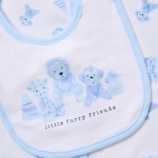 F10714NB: Baby Boys Animals 6 Piece Mesh Bag Gift Set (NB-6 Months)