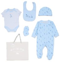 F10715NB: Baby Boys Animals 6 Piece Mesh Bag Gift Set (NB-6 Months)