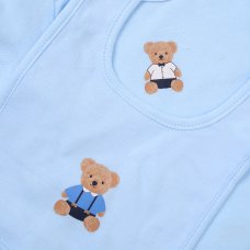 F10717NB: Baby Boys Teddy 6 Piece Mesh Bag Gift Set (NB-6 Months)