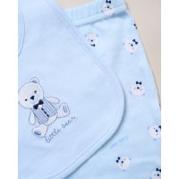 F10724: Baby Boys Little Bear 6 Piece Mesh Bag Gift Set (NB-6 Months)