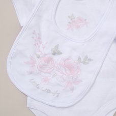 F10736NB: Baby Girls Floral 6 Piece Mesh Bag Gift Set (NB-6 Months)