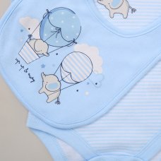 F10737NB: Baby Boys "Up, Up & Away 6 Piece Mesh Bag Gift Set (NB-6 Months)