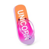 FT1864: GIRLS UNICORN PRINT FLIP FLOP (Kids Shoe Sizes: 9-3)