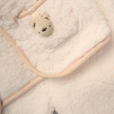 G10800NB: Baby Unisex Borg Jacket, Trouser & Ribbed Bodysuit Outfit (0-9 Months)