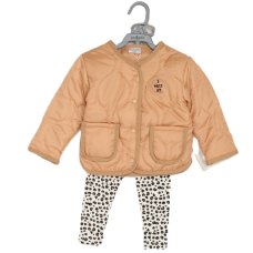 G10804TOD: Girls Quilted Jacket, Top & Legging Outfit (2-4 Years)