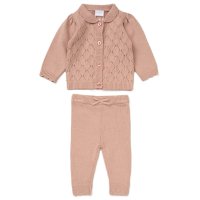 G10825NB: Baby Girls Knitted 2 Piece Outfit (0-12 Months)