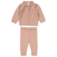 G10825NB: Baby Girls Knitted 2 Piece Outfit (0-12 Months)