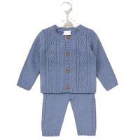 G10826NB: Baby Boys Knitted 2 Piece Outfit (0-12 Months)