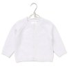 G10848NB: Baby White Cotton Knit Cardigan With Embroidery Detail (0-12 Months)
