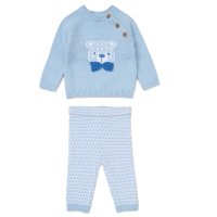 G10860NB: Baby Boys Knitted 2 Piece Outfit (0-12 Months)
