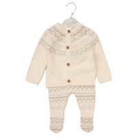 G10861NB: Baby Fairisle Knitted 2 Piece Outfit (0-12 Months)