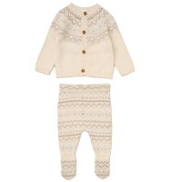 G10861NB: Baby Fairisle Knitted 2 Piece Outfit (0-12 Months)