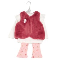 G10878TOD: Girls Faux Fur Gilet, Top & Legging Outfit (2-5 Years)