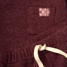 G10889INF: Baby Burgundy Brushed Rib Sweatshirt & Jog Pant Outfit (12-24 Months)