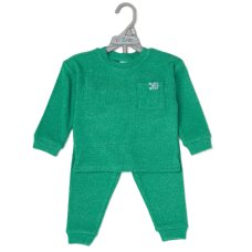 G10891LB: Older Kids Green Brushed Rib Sweatshirt & Jog Pant Outfit (5-7 Years)