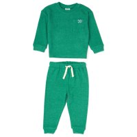 G10891INF: Baby Green Brushed Rib Sweatshirt & Jog Pant Outfit (12-24 Months)