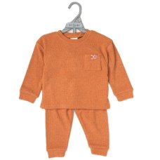 G10892TOD: Kids Orange Brushed Rib Sweatshirt & Jog Pant Outfit (2-4 Years)