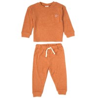 G10892INF: Baby Orange Brushed Rib Sweatshirt & Jog Pant Outfit (12-24 Months)