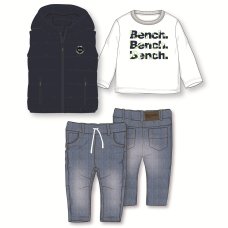 G10922: Boys Bench Puffer Gilet, Top & Jean Outfit (18 Months-5 Years)