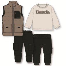 G10923: Boys Bench Puffer Gilet, Top & Jean Outfit (18 Months-5 Years)