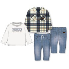 G10924: Boys Bench Sherpa Lined Shacket, Top & Jean Outfit (18 Months-5 Years)